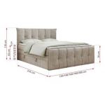Łóżko kontynentalne PREMIUM 11 KING 180x200 - H4 - beżowy, struktura