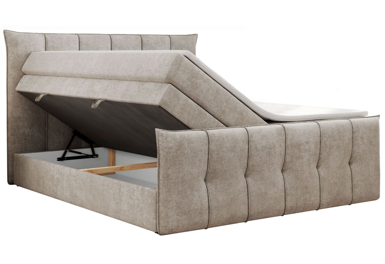Łóżko kontynentalne PREMIUM 11 KING 180x200 - H4 - beżowy, struktura