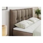 Łóżko kontynentalne PREMIUM 11 KING 140x200 - H3 - brązowy, welwet