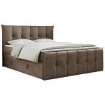 Łóżko kontynentalne PREMIUM 11 KING 160x200 - H4 - brązowy, welwet