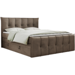 Łóżko kontynentalne PREMIUM 11 KING 200x200 - H4 - brązowy, welwet