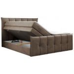 Łóżko kontynentalne PREMIUM 11 KING 200x200 - H4 - brązowy, welwet