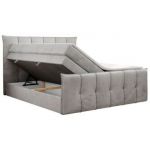Łóżko kontynentalne PREMIUM 11 KING 120x200 - H3 - jasnoszary, welwet