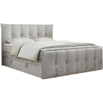 Łóżko kontynentalne PREMIUM 11 KING 200x200 - H3 - jasnoszary, welwet
