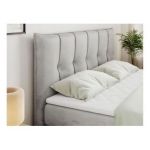 Łóżko kontynentalne PREMIUM 11 KING 120x200 - H4 - jasnoszary, welwet