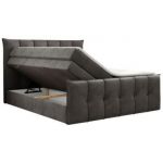 Łóżko kontynentalne PREMIUM 11 KING 120x200 - H3 - ciemnoszary, welwet
