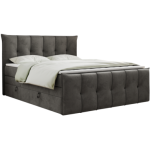 Łóżko kontynentalne PREMIUM 11 KING 160x200 - H4 - ciemnoszary, welwet