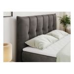 Łóżko kontynentalne PREMIUM 11 KING 160x200 - H4 - ciemnoszary, welwet