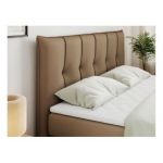 Łóżko kontynentalne PREMIUM 11 KING 120x200 - H3 - brązowy, ekoskóra