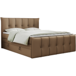 Łóżko kontynentalne PREMIUM 11 KING 180x200 - H3 - brązowy, ekoskóra