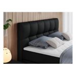Łóżko kontynentalne ALVIN KING 160x200 - H3 - czarny, ekoskóra