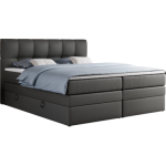 Łóżko kontynentalne ALVIN KING 180x200 - H4 - szary, ekoskóra