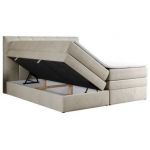 Łóżko kontynentalne ALVIN KING 180x200 - H3 - beżowy, welwet