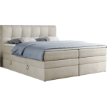 Łóżko kontynentalne ALVIN KING 200x200 - H3 - beżowy, welwet