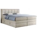 Łóżko kontynentalne ALVIN KING 140x200 - H4 - beżowy, welwet