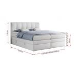 Łóżko kontynentalne ALVIN KING 120x200 - H3 - biały, ekoskóra