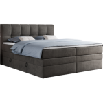 Łóżko kontynentalne ALVIN KING 140x200 - H3 - ciemnoszary, welwet