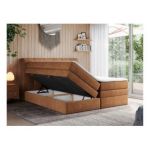 Łóżko kontynentalne ALVIN KING 120x200 - H3 - pomarańczowy, struktura