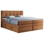 Łóżko kontynentalne ALVIN KING 120x200 - H4 - pomarańczowy, struktura