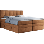 Łóżko kontynentalne ALVIN KING 160x200 - H4 - pomarańczowy, struktura