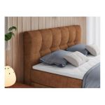 Łóżko kontynentalne ALVIN KING 180x200 - H4 - pomarańczowy, struktura