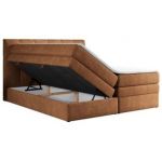 Łóżko kontynentalne ALVIN KING 200x200 - H4 - pomarańczowy, struktura