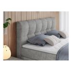 Łóżko kontynentalne ALVIN KING 120x200 - H3 - jasnoszary, struktura