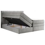 Łóżko kontynentalne ALVIN KING 180x200 - H3 - jasnoszary, struktura