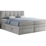 Łóżko kontynentalne ALVIN KING 160x200 - H4 - jasnoszary, struktura