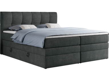 Łóżko kontynentalne ALVIN KING 120x200 - H3 - ciemnoszary, struktura