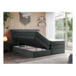 Łóżko kontynentalne ALVIN KING 120x200 - H3 - ciemnoszary, struktura