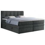 Łóżko kontynentalne ALVIN KING 160x200 - H3 - ciemnoszary, struktura