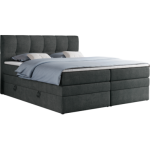 Łóżko kontynentalne ALVIN KING 200x200 - H3 - ciemnoszary, struktura