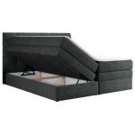 Łóżko kontynentalne ALVIN KING 120x200 - H4 - ciemnoszary, struktura