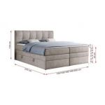 Łóżko kontynentalne ALVIN KING 120x200 - H3 - beżowy, struktura