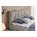 Łóżko kontynentalne ALVIN KING 120x200 - H3 - beżowy, struktura