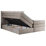 Łóżko kontynentalne ALVIN KING 120x200 - H4 - beżowy, struktura