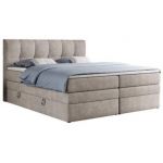 Łóżko kontynentalne ALVIN KING 160x200 - H4 - beżowy, struktura