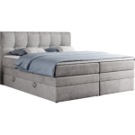 Łóżko kontynentalne ALVIN KING 120x200 - H4 - jasnoszary, welwet