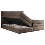 Łóżko kontynentalne ALVIN KING 140x200 - H4 - brązowy, welwet