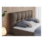 Łóżko kontynentalne ALVIN KING 180x200 - H4 - brązowy, welwet