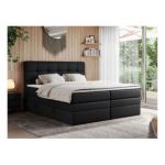 Łóżko kontynentalne ERNI KING 120x200 - H3 - czarny, ekoskóra