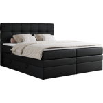 Łóżko kontynentalne ERNI KING 200x200 - H3 - czarny, ekoskóra