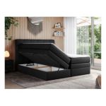 Łóżko kontynentalne ERNI KING 180x200 - H4 - czarny, ekoskóra