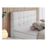 Łóżko kontynentalne ERNI KING 180x200 - H3 - biały, ekoskóra