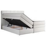 Łóżko kontynentalne ERNI KING 120x200 - H4 - biały, ekoskóra