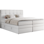 Łóżko kontynentalne ERNI KING 160x200 - H4 - biały, ekoskóra