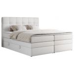 Łóżko kontynentalne ERNI KING 160x200 - H4 - biały, ekoskóra