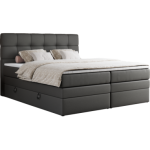 Łóżko kontynentalne ERNI KING 140x200 - H3 - szary, ekoskóra