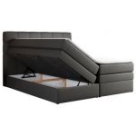 Łóżko kontynentalne ERNI KING 140x200 - H3 - szary, ekoskóra